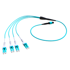 Forgrening MM MPO/PC8 hunn - 8x LC/PC 50/OM3 BIF ø3 mm Aqua Elite